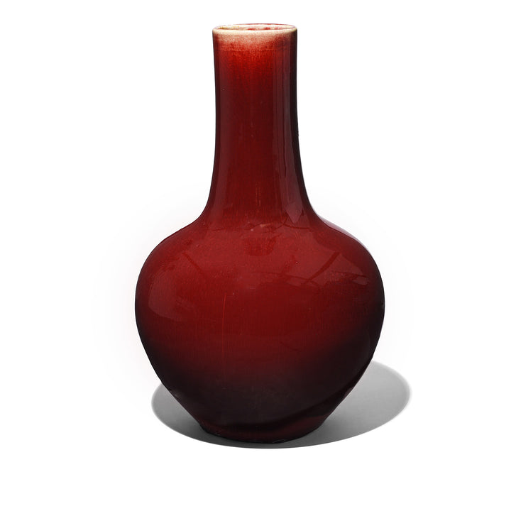 Sang De Boeuf Porcelain Tianqiuping Vase - Large | Indigo Antiques