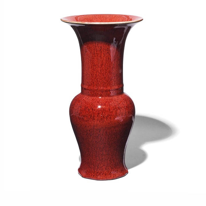 Yaobian Ice Red Flambe Porcelain Gu Vase | Indigo Antiques