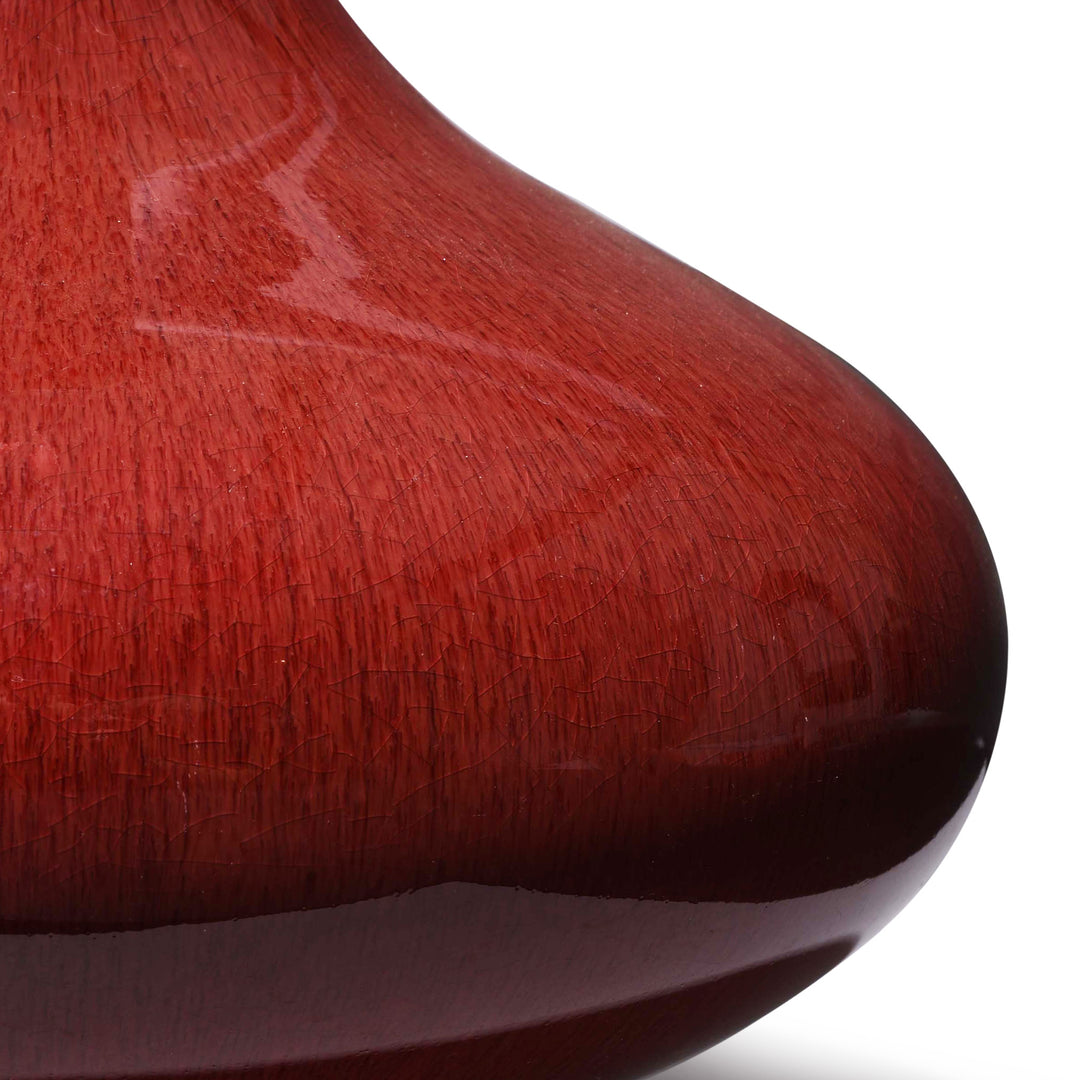 Glaze Detail From Sang De Boeuf Porcelain Tianqiuping Vase - Large | Indigo Antiques