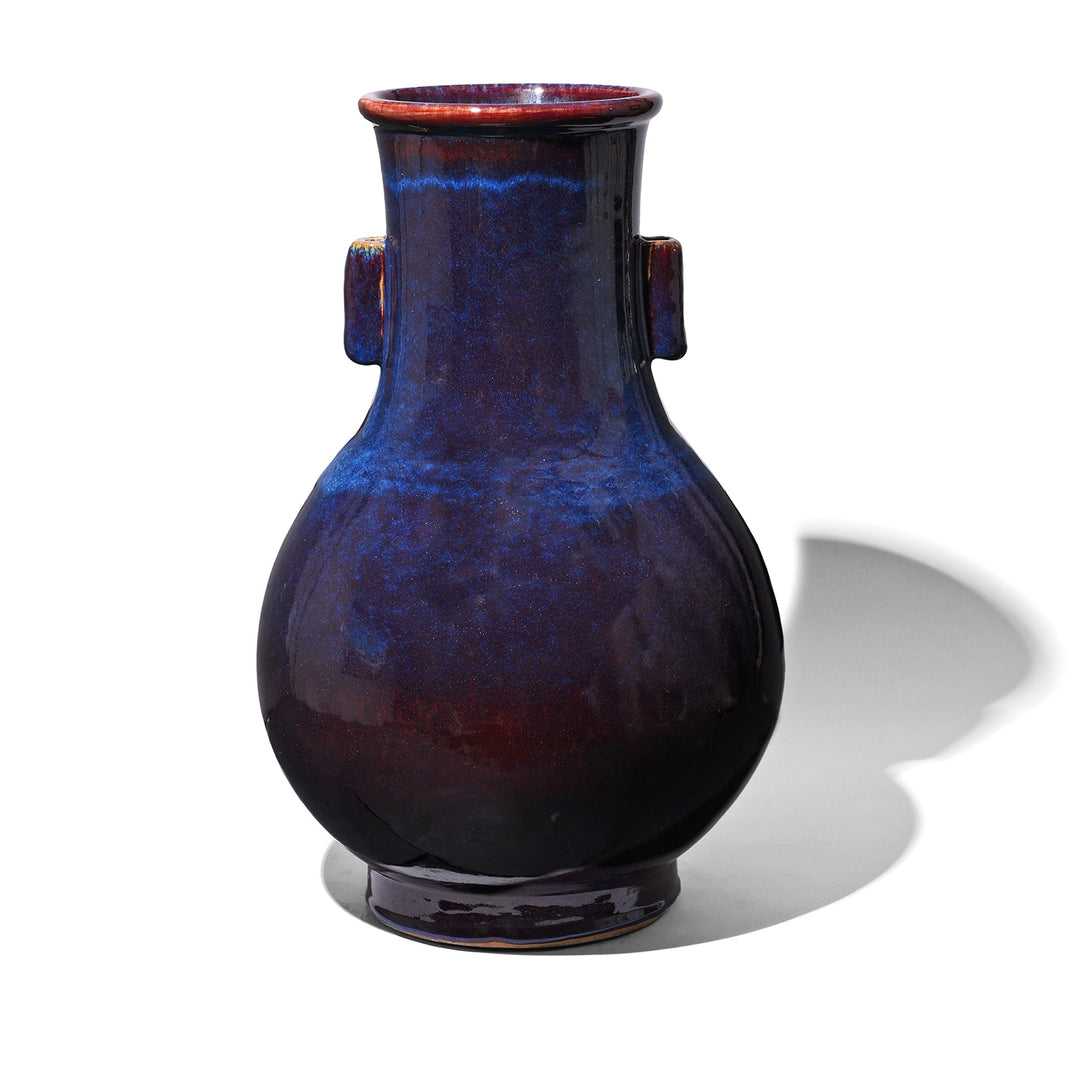 Yaobian Dark Blue Flambe Porcelain Flower Vase | Indigo Antiques