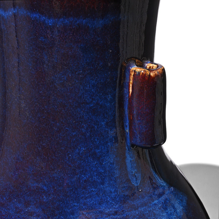 Handle Detail From Yaobian Dark Blue Flambe Porcelain Flower Vase | Indigo Antiques