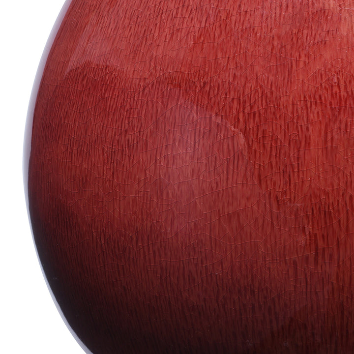 Sang De Boeuf Porcelain Danping Vase With Crackled Red Glaze Handmade In Jingdezhen