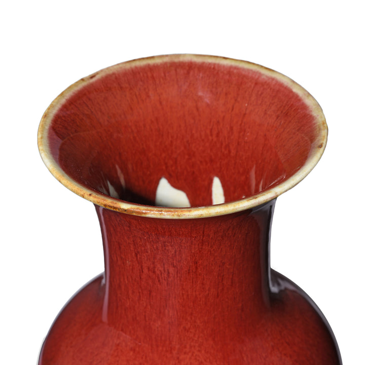 Interior Detail From Sang De Boeuf Porcelain Fengweizun Vase | Indigo Antiques