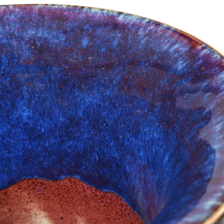 Glaze Detail From Yaobian Dark Blue Flambe Porcelain Flower Vase