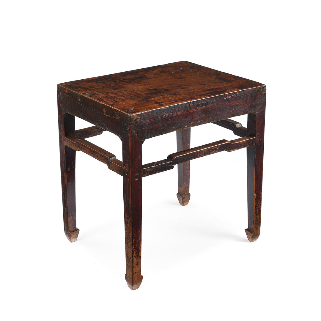 Angled View Of Chinese Elm Side Table | Indigo Antiques