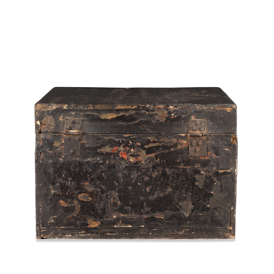 Back Of Antique Painted Chinese Foo Dog Wedding Box | Indigo Antiques