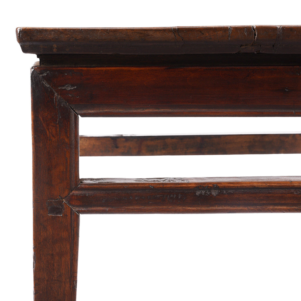 Corner Detail From Antique Walnut Side Table From Shanxi | Indigo Antiques