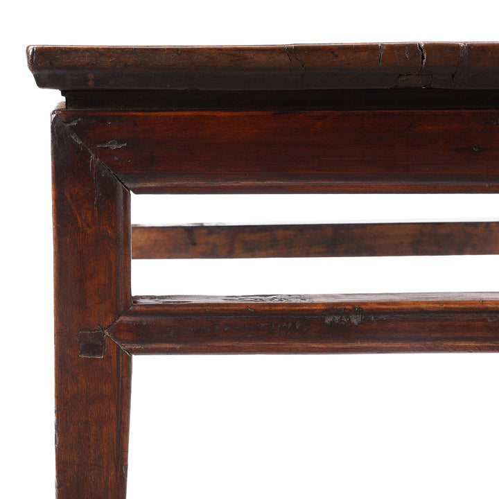 Corner Detail From Antique Walnut Side Table From Shanxi | Indigo Antiques