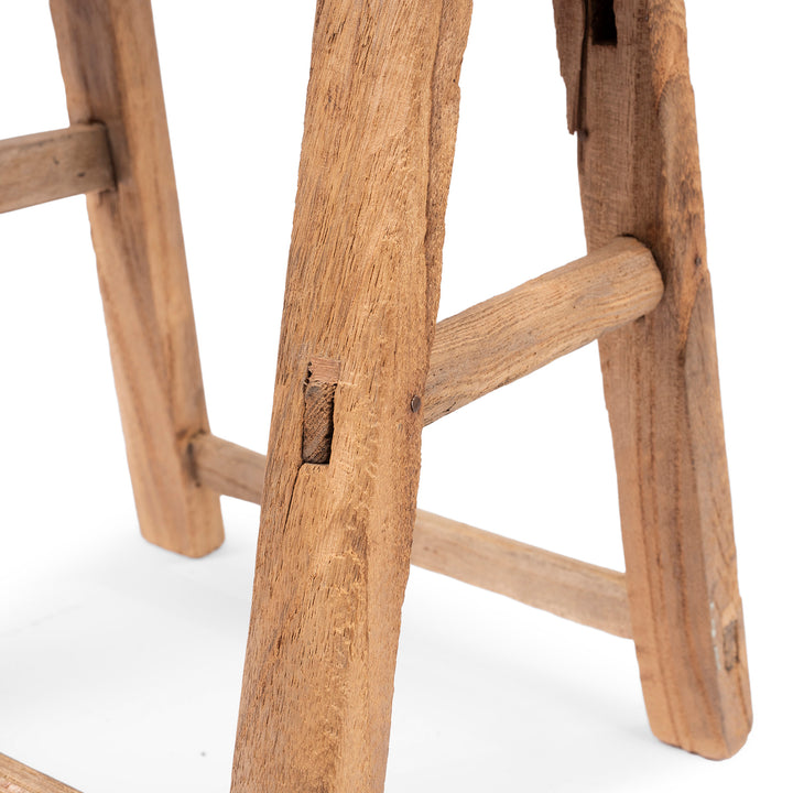 Joinery Detail From Antique Rustic Farmhouse Elm Stool | Indigo Antiques 