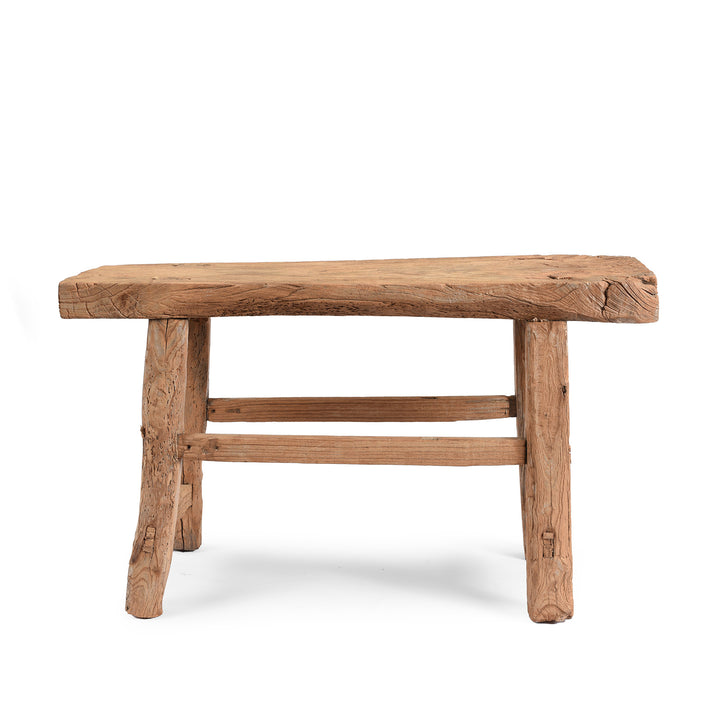 Old Chinese Bleached Elm Farmers Stool - 19th Century