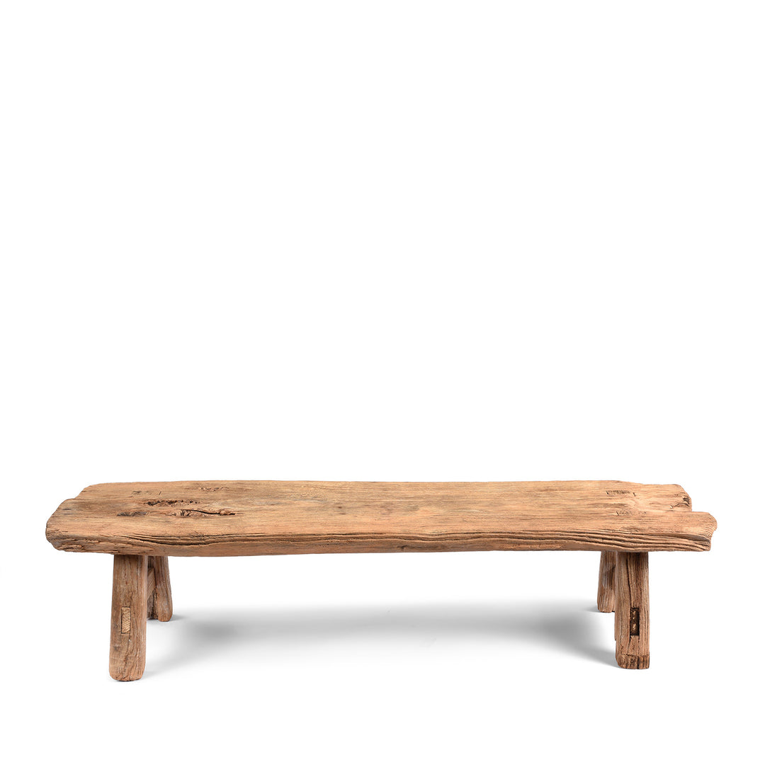 Old Rustic Chinese Bleached Elm Farmers Seat - 19Th Century