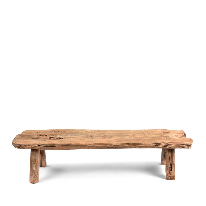 Old Rustic Chinese Bleached Elm Farmers Seat - 19Th Century