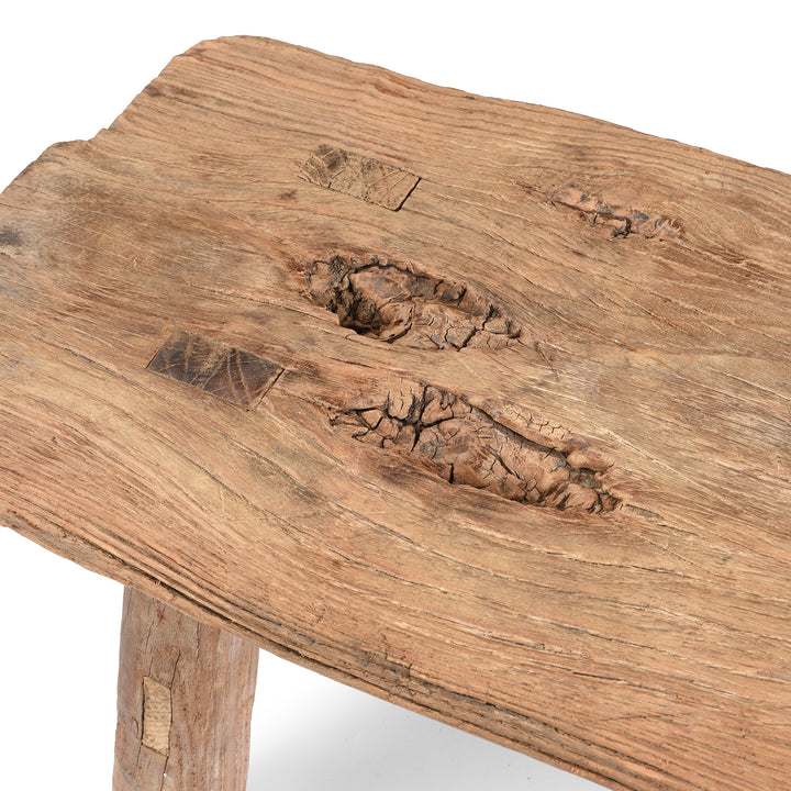 Detail Of Natural Elm Wood Knots And Joinery On Bleached Elm Farmers Seat - 19Th Century