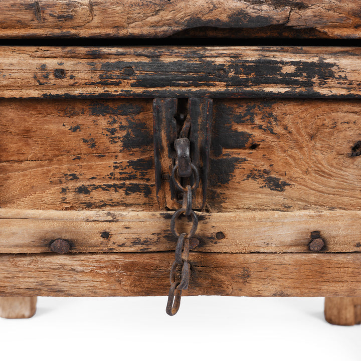 Drawer Exterior Detail From Antique Compact Chinese Coffee Table From Shanxi | Indigo Antiques