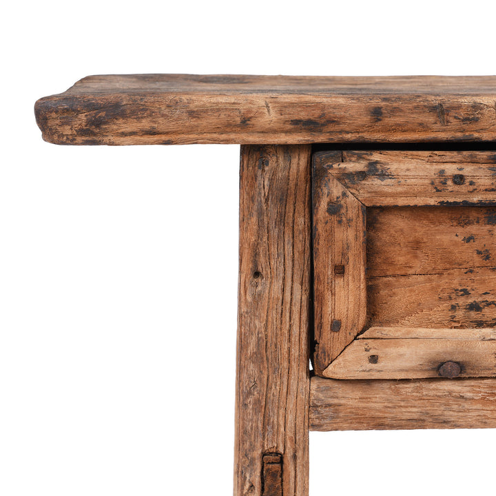 Corner Detail From Antique Compact Chinese Coffee Table From Shanxi | Indigo Antiques