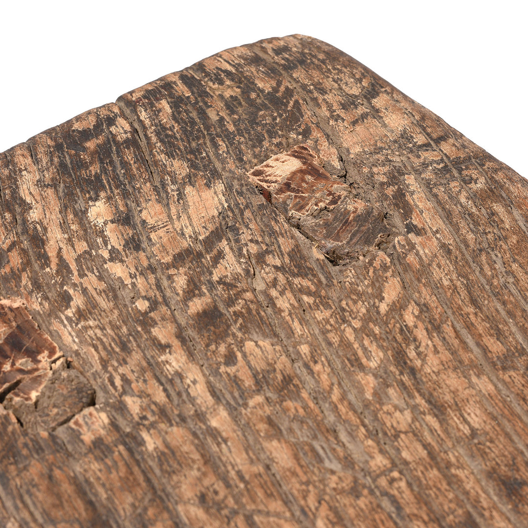 Detail From Rustic Farmhouse Elm Stool | Indigo Antiques 