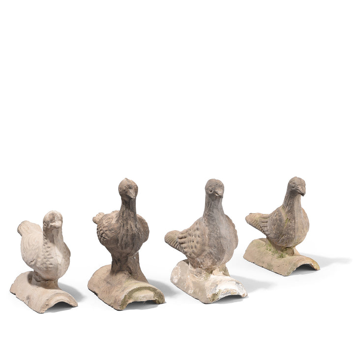 Antique Terracotta Dove Roof Finials | Indigo Antiques