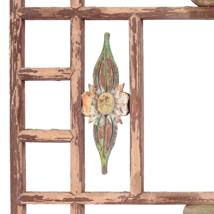Detail From Antique Chinese Pine Window Screen From Shanxi | Indigo Antiques