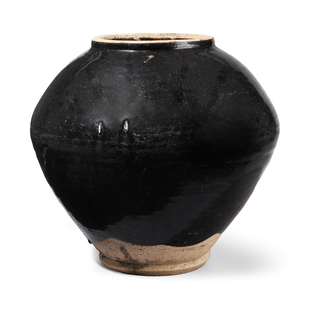 Antique Black Glazed Stoneware Cizhou Wine Jar | Indigo Antiques
