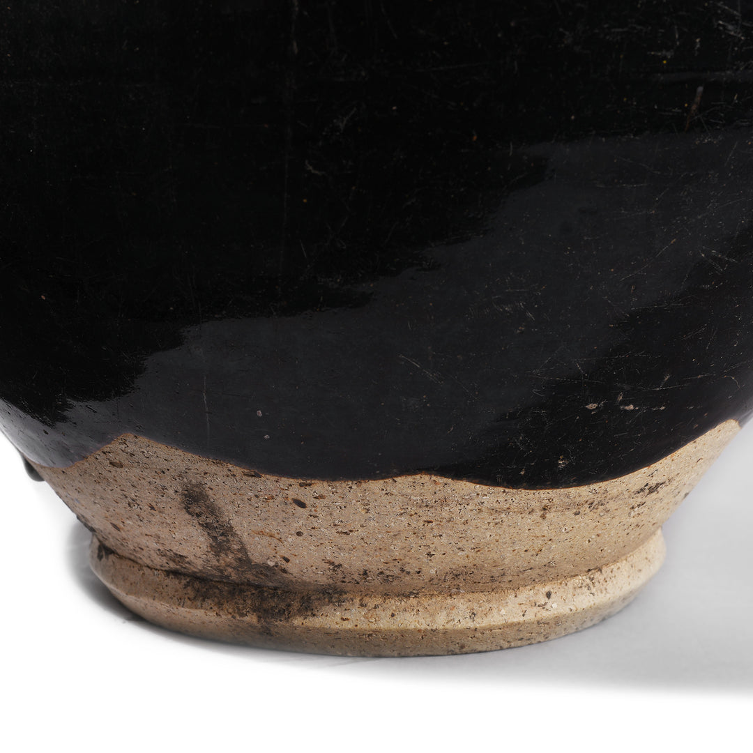 Glaze Detail From Antique Black Glazed Stoneware Cizhou Wine Jar | Indigo Antiques