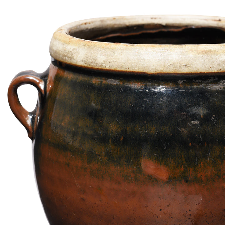 Detail From Antique Black Glazed Stoneware Rice Storage Jar | Indigo Antiques