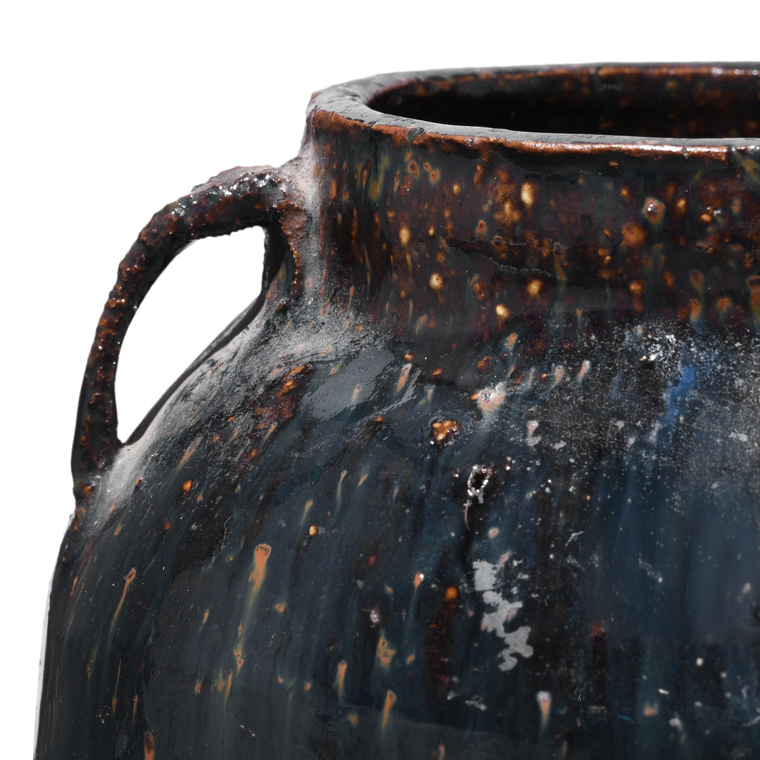 Antique Black Glazed Chinese Stoneware Rice Storage Jar | Indigo Antiques