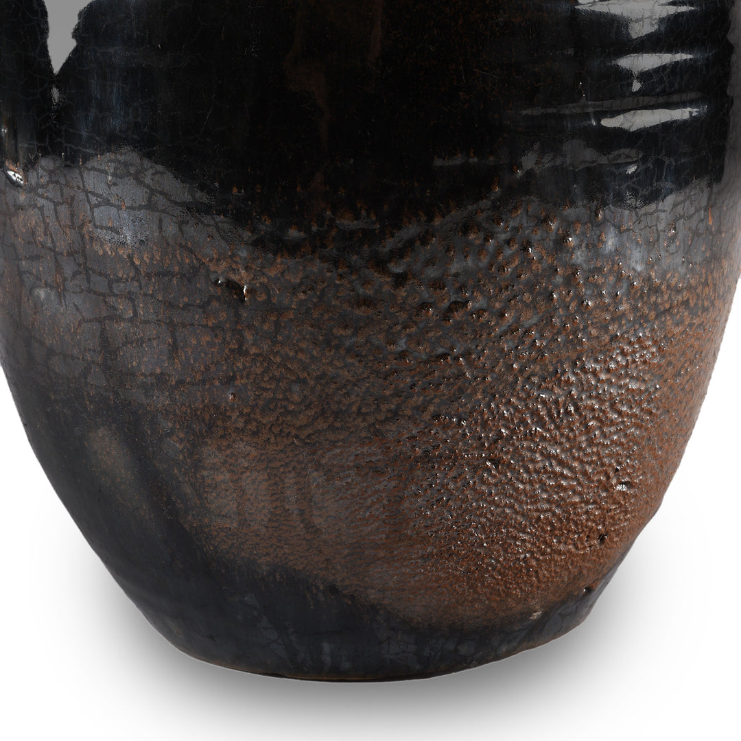 Texture Detail From Antique Black Glazed Stoneware Urn | Indigo Antiques