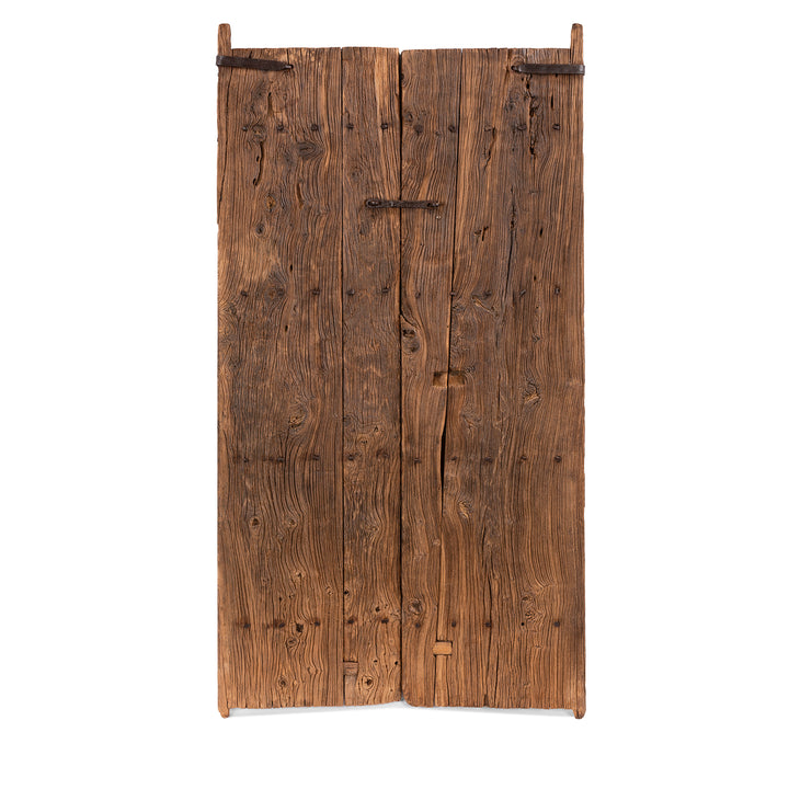 Antique Chinese iron bound doors crafted from locust wood huaimu | Indigo Antiques