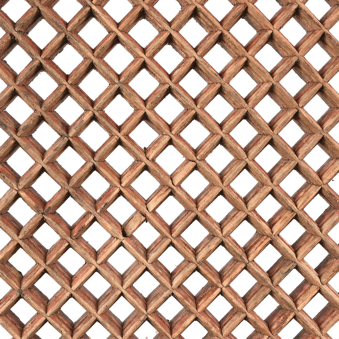 View Of Lattice Old Yumu Elm Lattice Door Screen From Shanxi - 19thC
