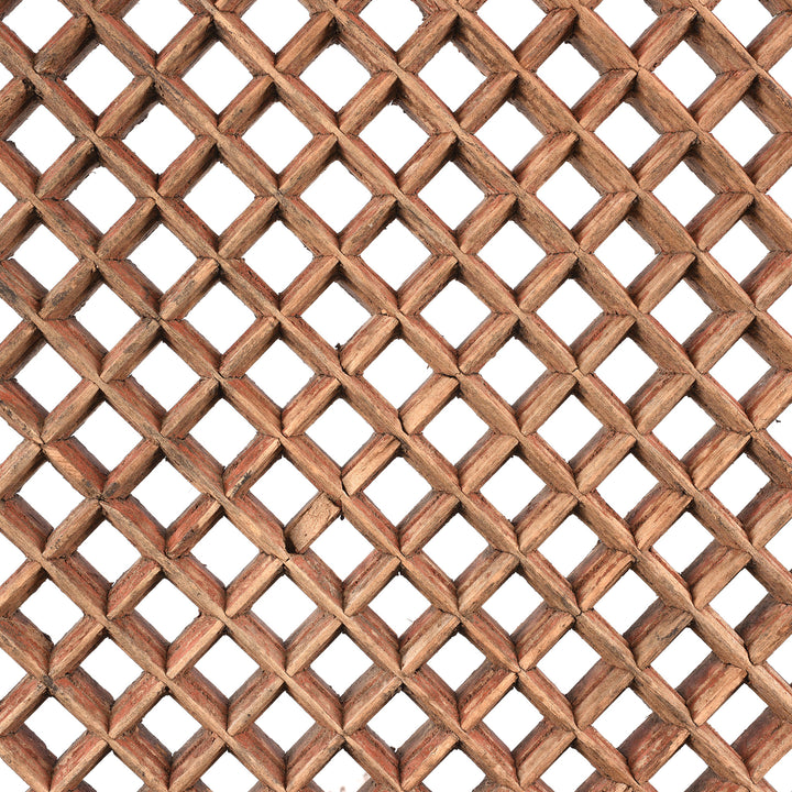 View Of Lattice Old Yumu Elm Lattice Door Screen From Shanxi - 19thC