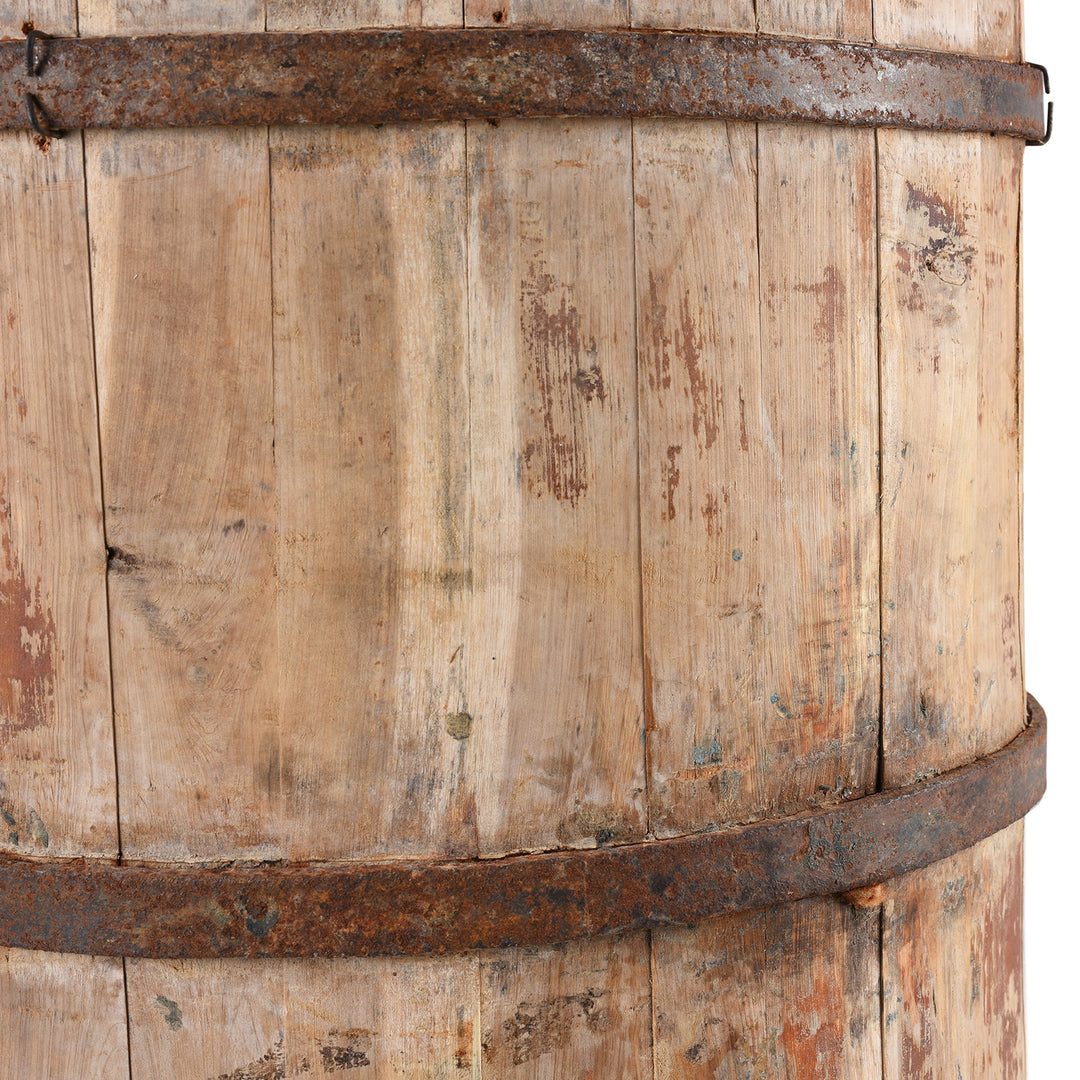 Detail From Antique Chinese Cypress Wood Wine Storage Jar | Indigo Antiques
