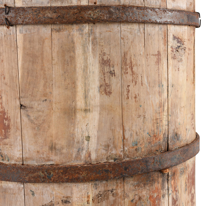 Detail From Antique Chinese Cypress Wood Wine Storage Jar | Indigo Antiques