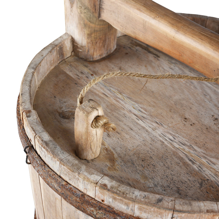 Stopper Detail From Antique Chinese Cypress Wood Wine Storage Jar | Indigo Antiques