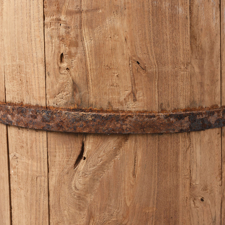 Binding Detail From Antique Iron Bound Pine Bucket From Shanxi | Indigo Antiques