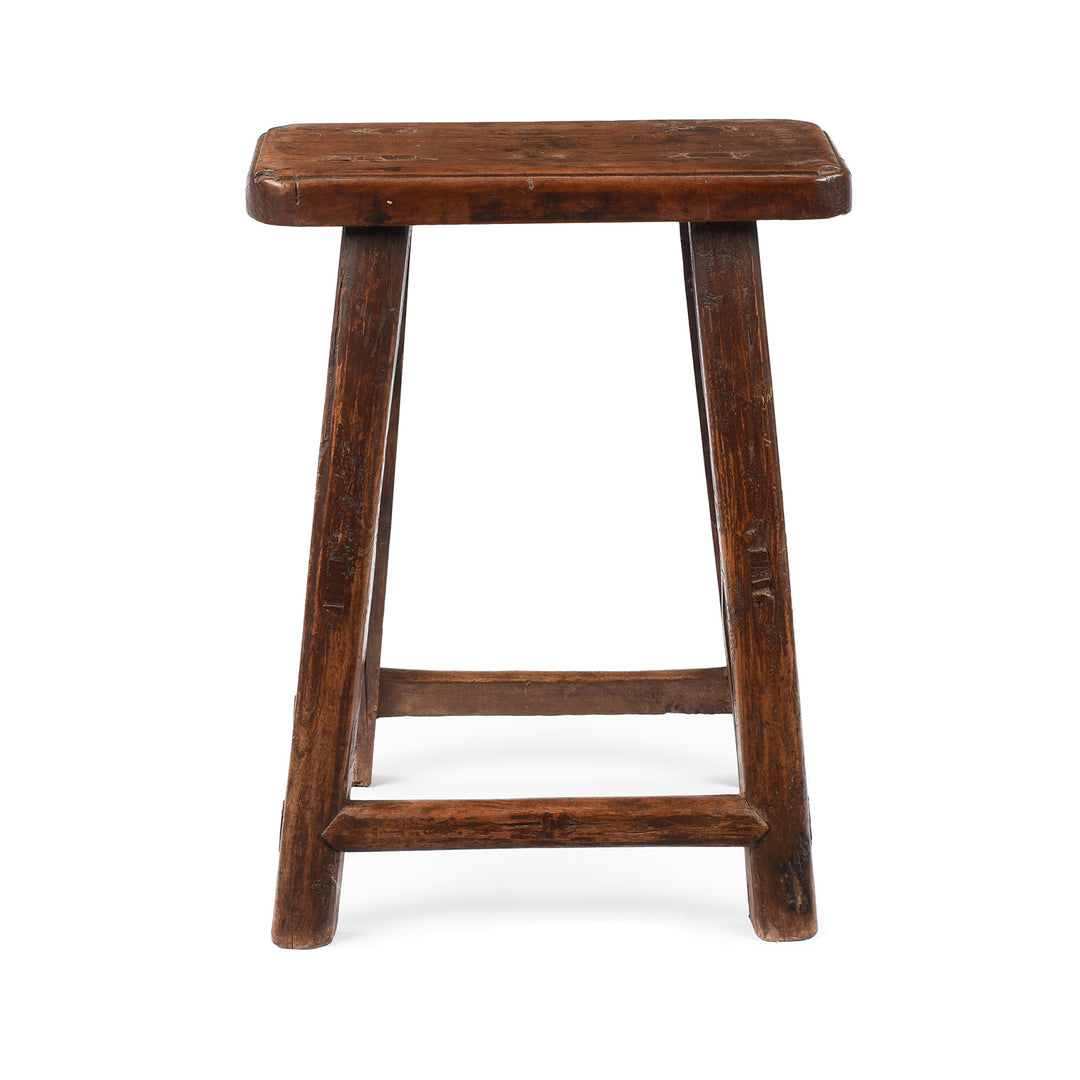 Antique Chinese Pear Wood Farmers Stool | Indigo Antiques