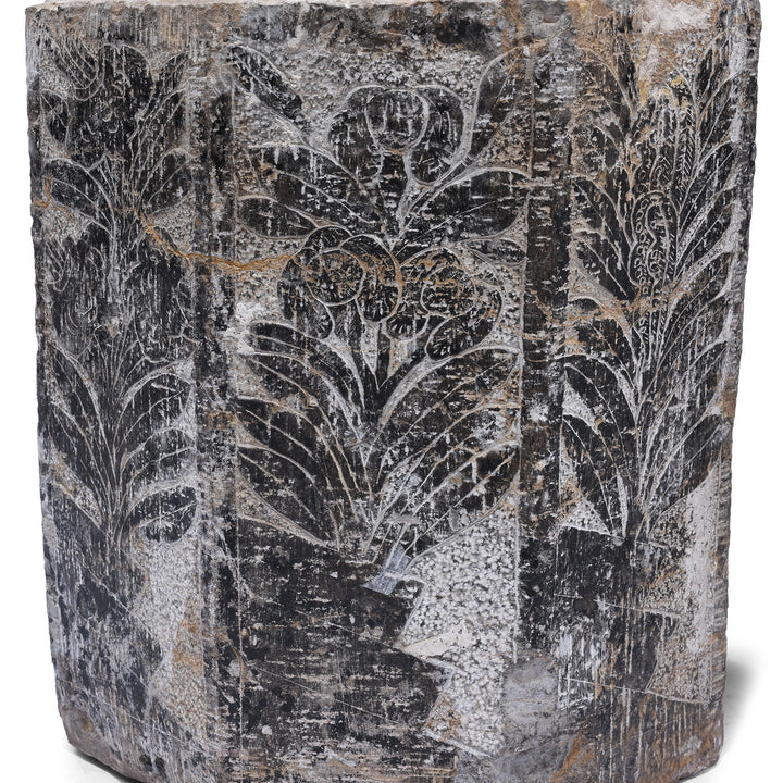 Artwork Detail From Antique Chinese Pair of Stone Octagonal Bases | Indigo Antiques