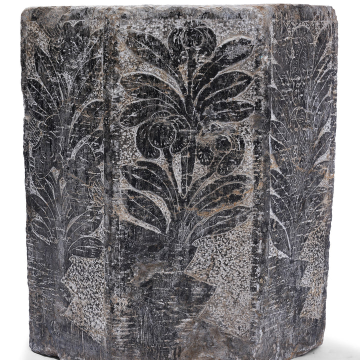 Artwork Detail From Antique Chinese Pair of Stone Octagonal Bases | Indigo Antiques