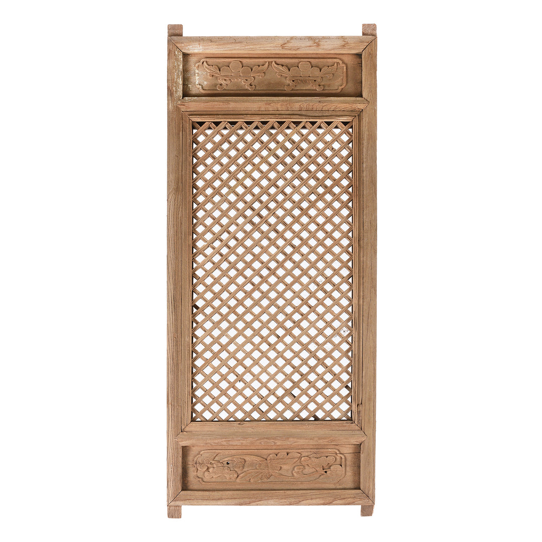 Old Yumu Elm Lattice Window Screen - 19thC | Indigo Antiques