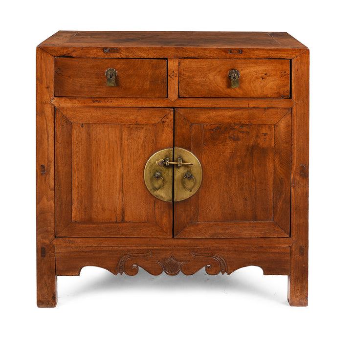 Antique Two Drawer Walnut Cabinet From Shanxi | Indigo Antiques