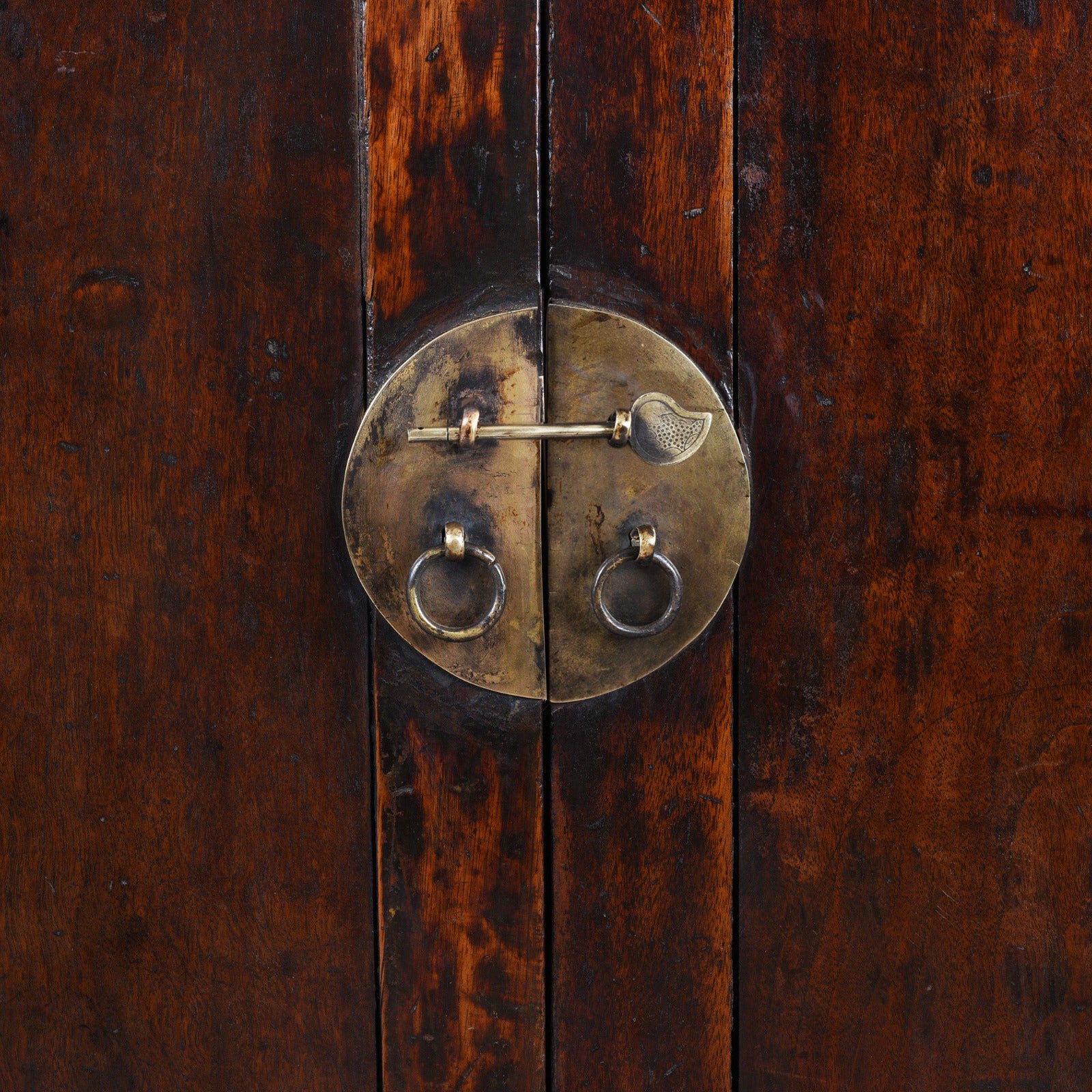 Central Panel Detail From Antique Chinese Walnut  Cabinet From Gansu | Indigo Antiques