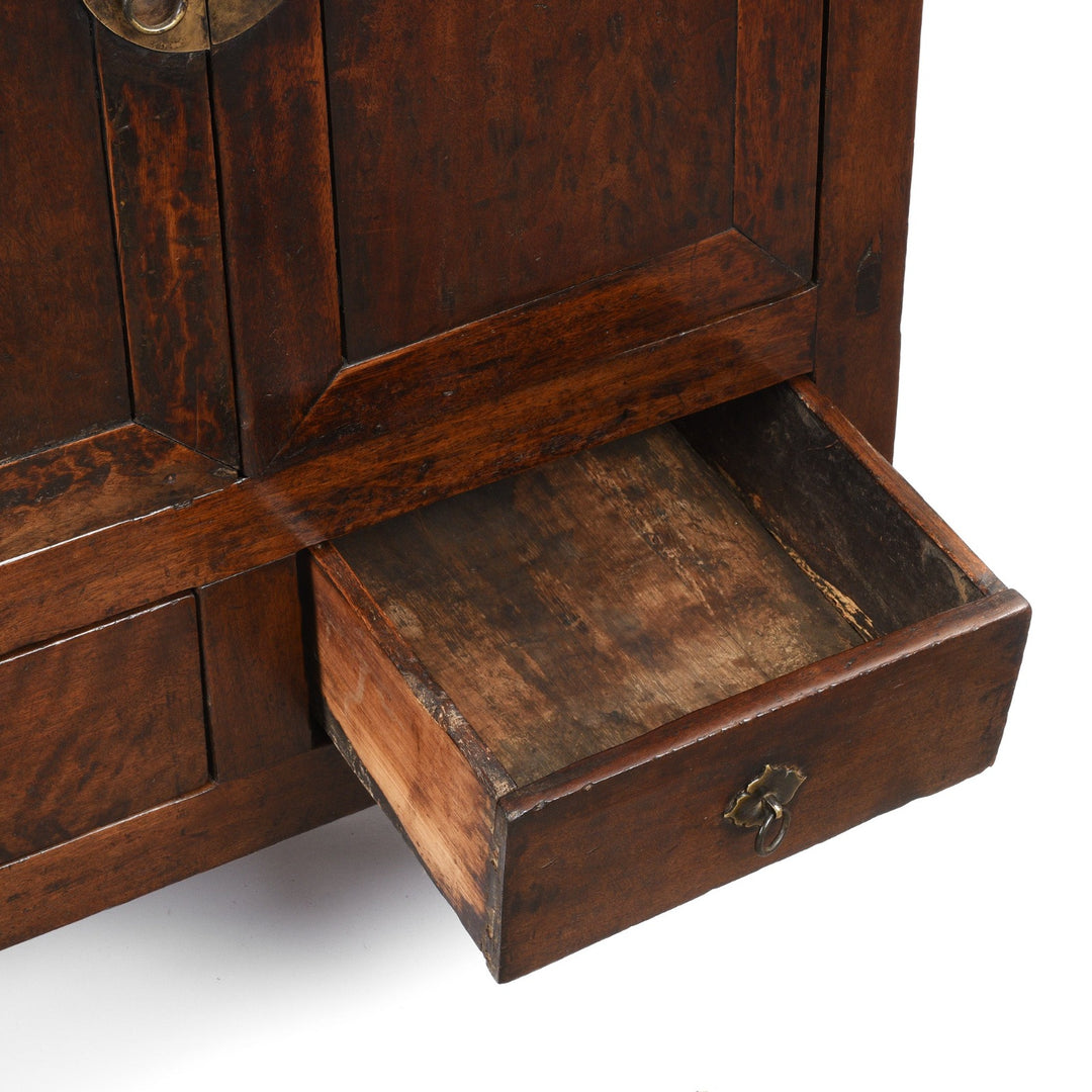 Srawer Detail From Antique Chinese Walnut  Cabinet From Gansu | Indigo Antiques