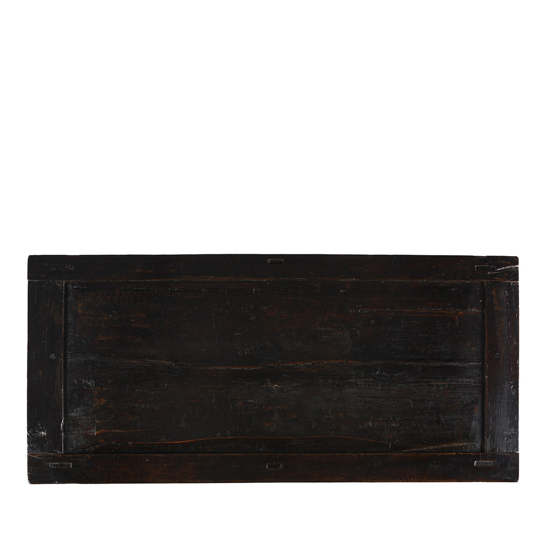 Top Down View Of Antique Chinese Black Lacquer Wedding Cabinet | Indigo Antiques