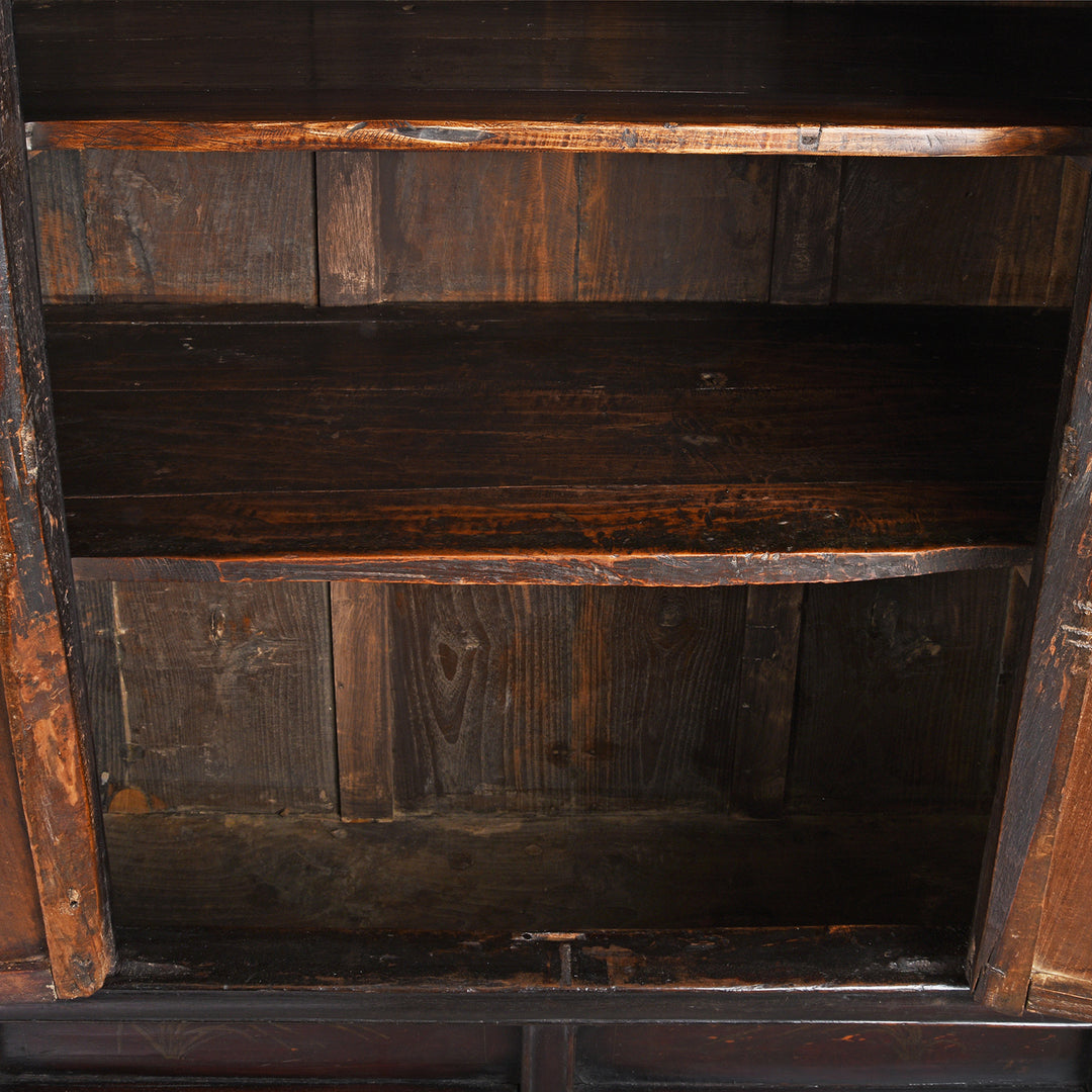 Interior Detail From Antique Chinese Black Lacquer Wedding Cabinet | Indigo Antiques