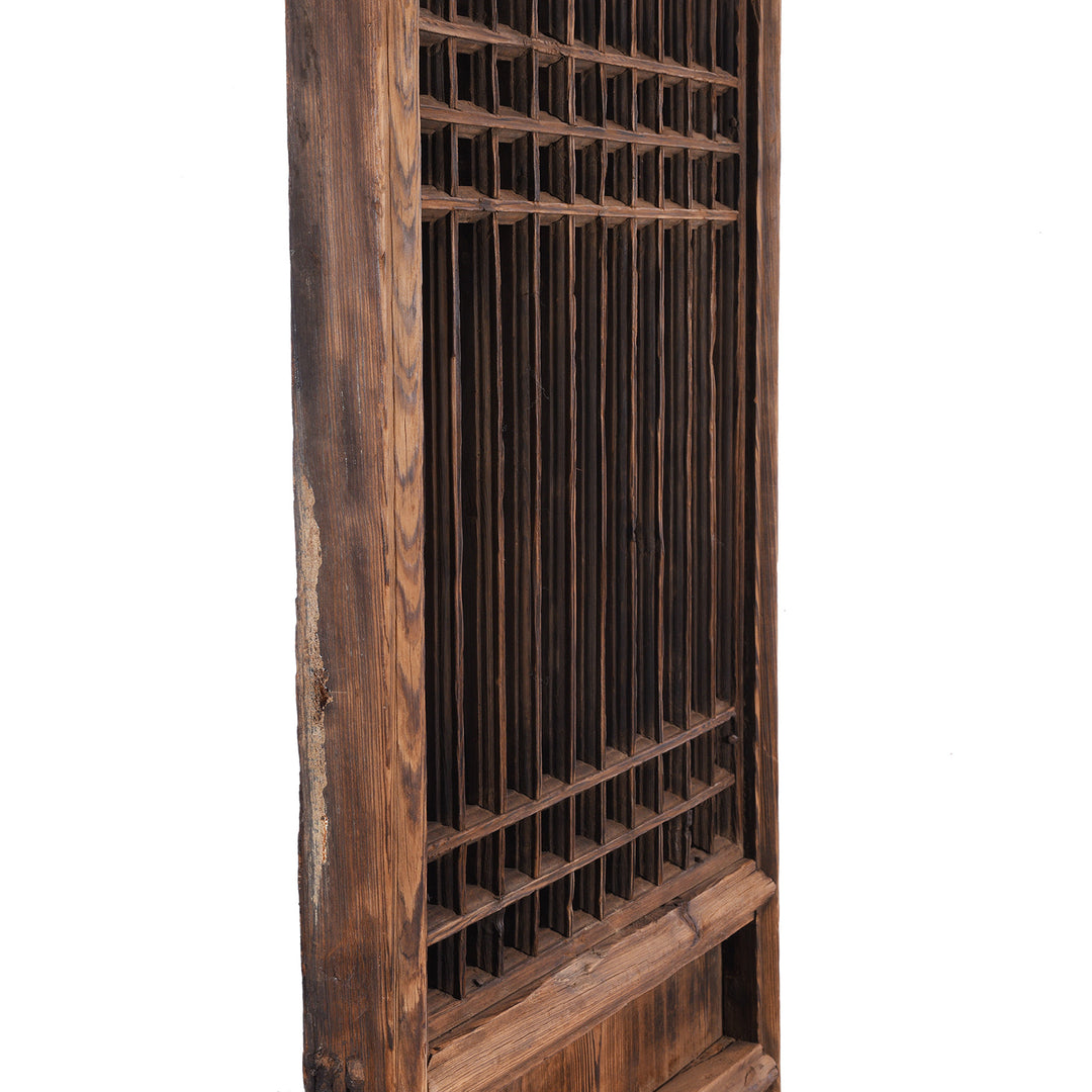 Depth Detail From Antique 4 Piece Chinese Pine Lattice Screen | Indigo Antiques