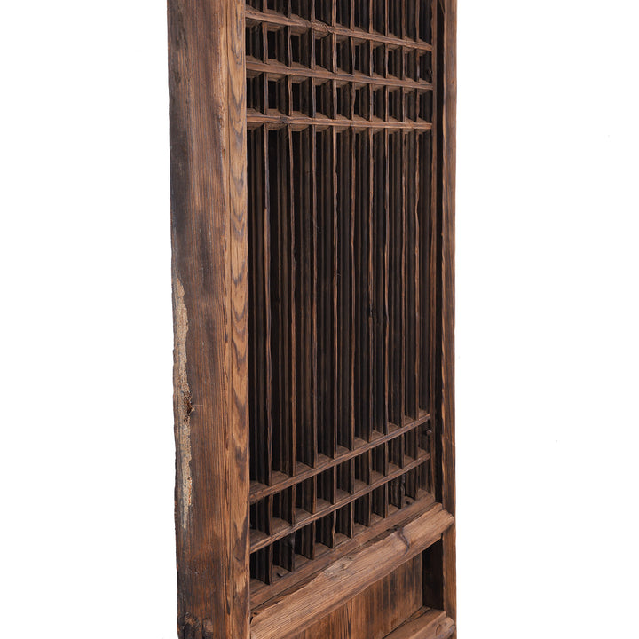 Depth Detail From Antique 4 Piece Chinese Pine Lattice Screen | Indigo Antiques