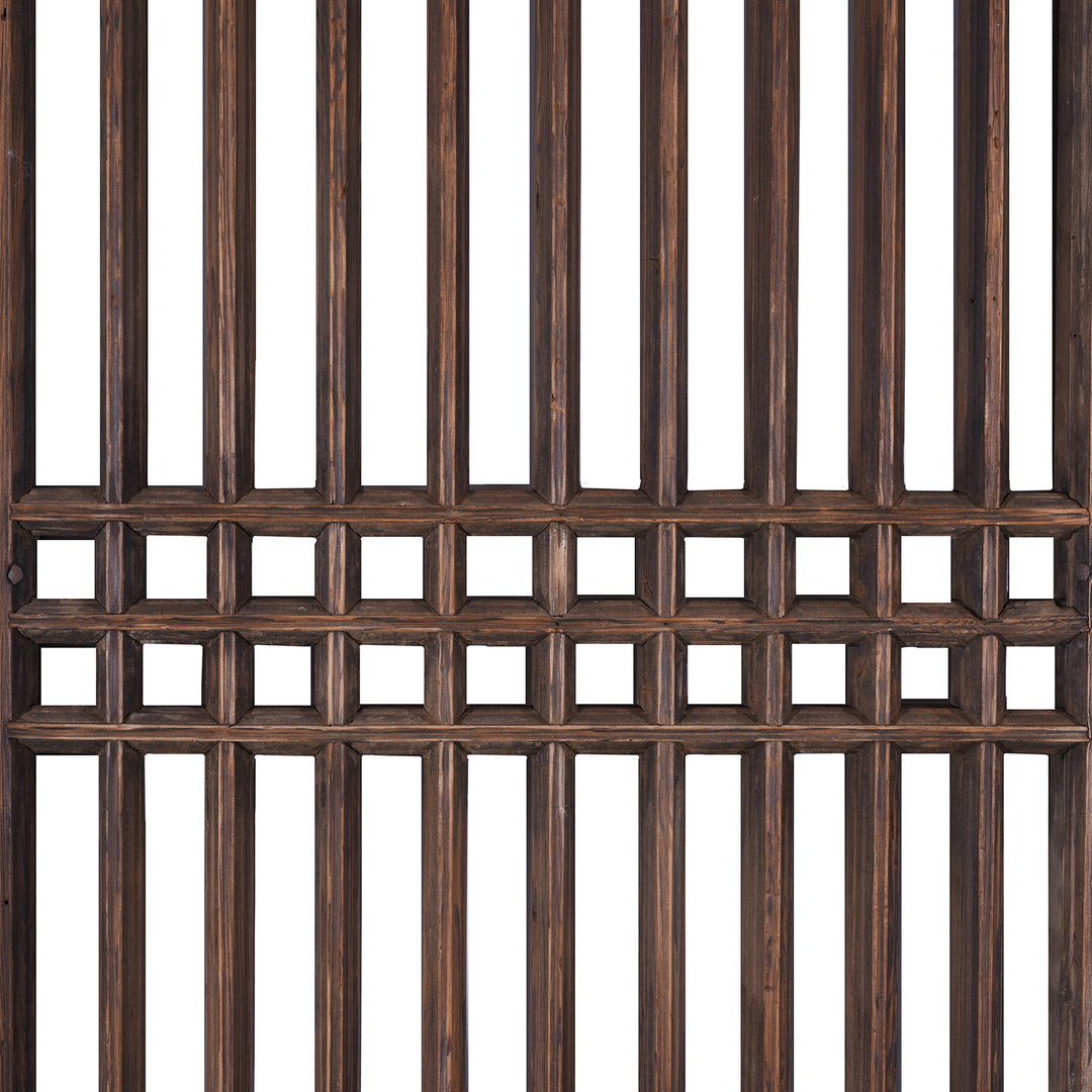 Lattice Detail From Antique 4 Piece Chinese Pine Lattice Screen | Indigo Antiques