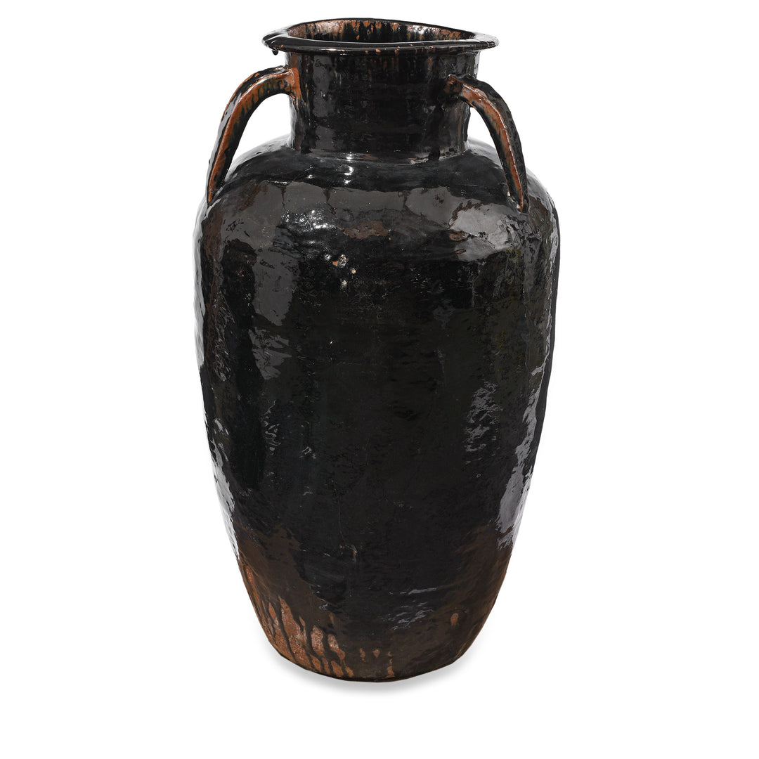 Antique Black Glazed Stoneware Wine Jar From Hebei | Indigo Antiques