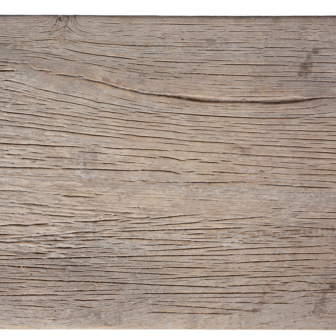 Top Down Detail From Antique 19th Century Henan Elm Farmhouse Coffee Table With Bleached Finish And Rustic Patina