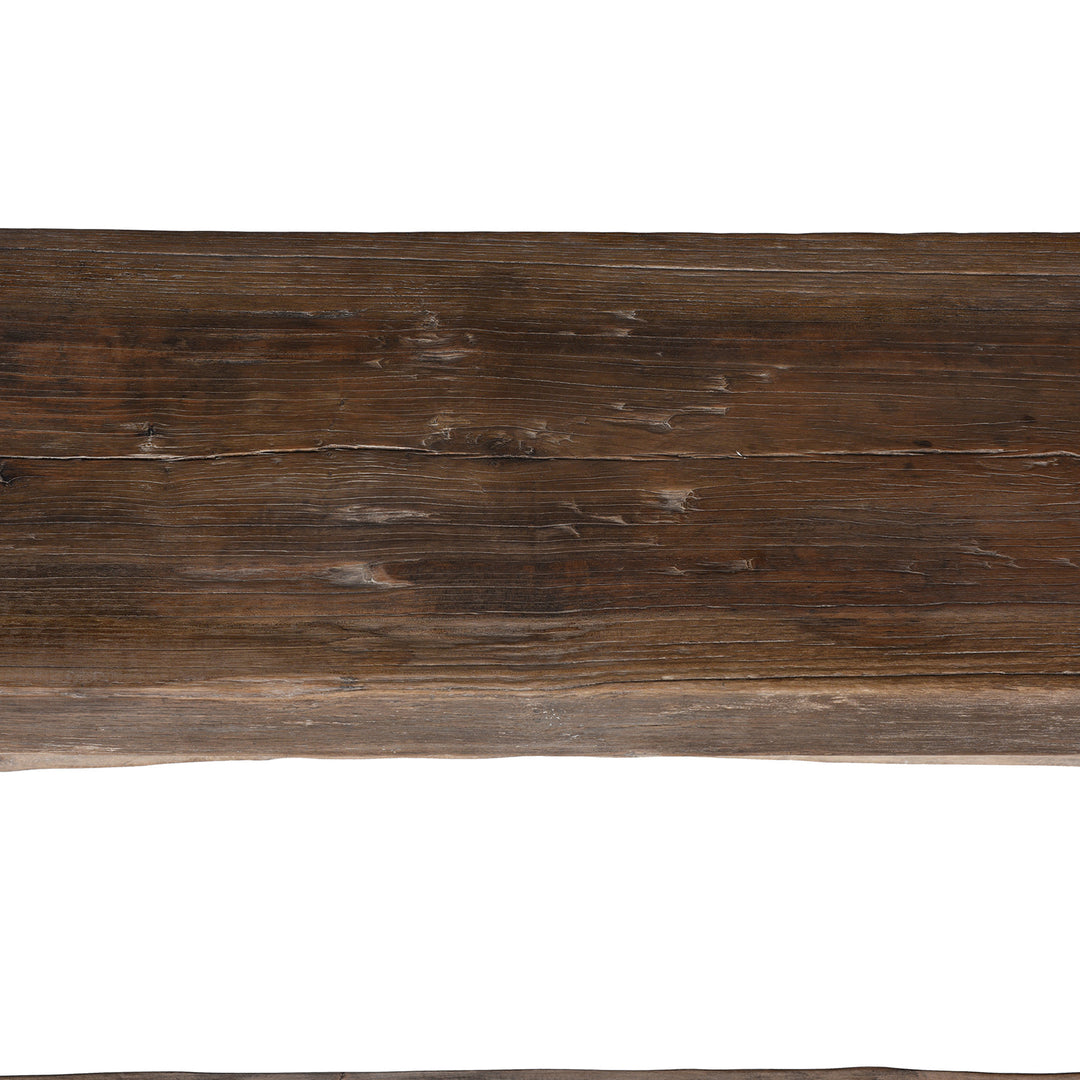 Surface Detail From 19th Century Chinese Elm Console Table From Henan Province With Single Plank Top