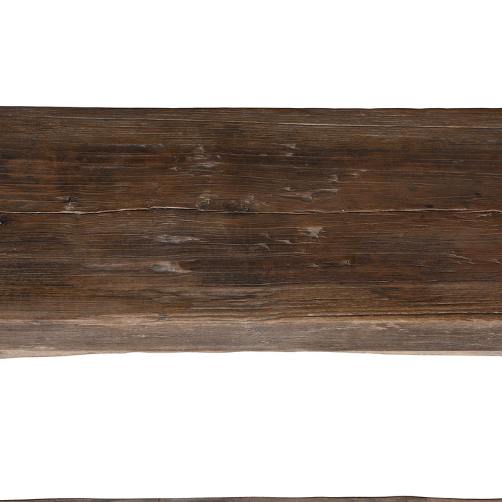 Surface Detail From 19th Century Chinese Elm Console Table From Henan Province With Single Plank Top